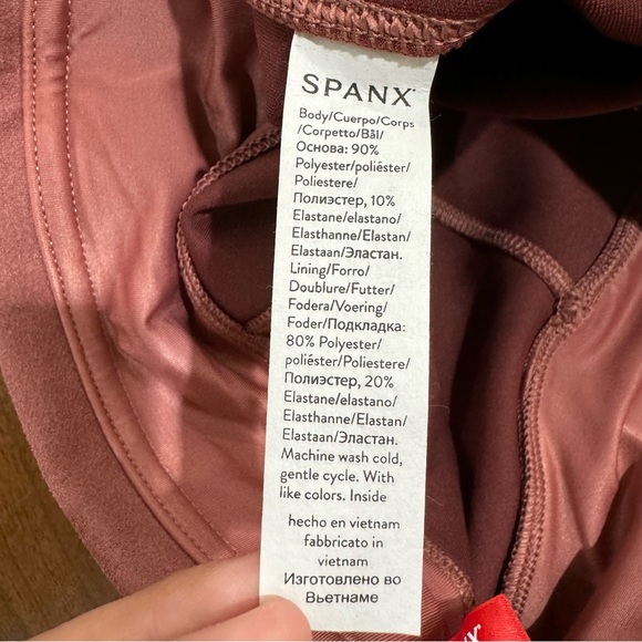 Spanx Faux Suede High Waist Leggings Rich Rose Pink Size Medium Tall MT - Picture 6 of 10